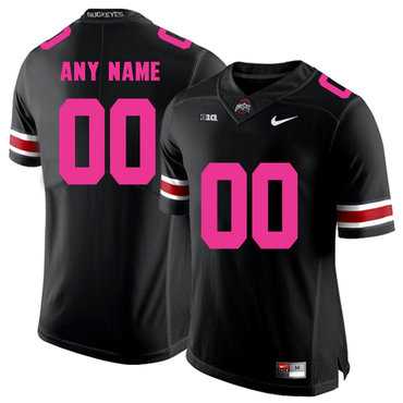Mens Ohio State Buckeyes Black Customized 2018 Breast Cancer Awareness College Football Jersey->customized ncaa jersey->Custom Jersey